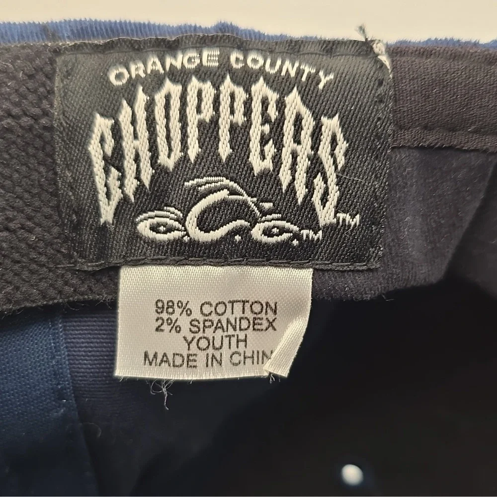 Orange County Choppers Youth Navy Blue Flexfit Embroidered Cap 98/2 Cotton